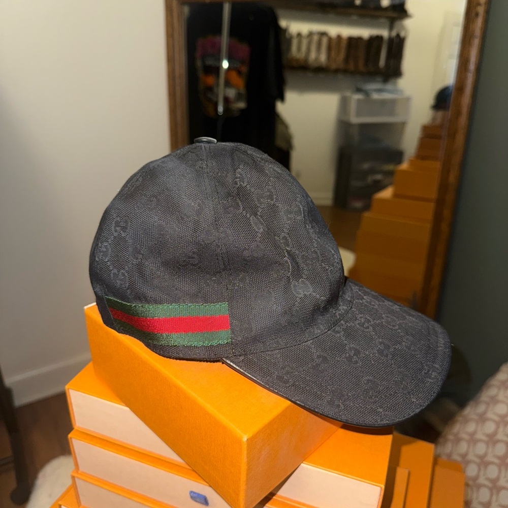 Gucci Dark Monogram Baseball Hat - image 1
